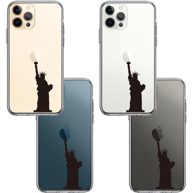 iPhone12Pro ケース クリア 自由の女神 スマホケース 側面ソフト 背面ハード ハイブリッド 送料無料-1