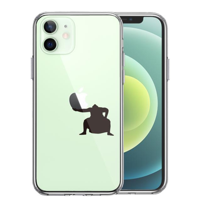 iPhone12mini ケース クリア おすもうさん 土俵入り スマホケース 側面ソフト 背面ハード ハイブリッド 送料無料-0