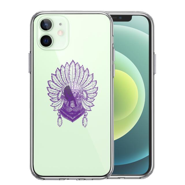 iPhone12 ケース クリア ネイティブアメリカン ヒョウ 豹 スマホケース 側面ソフト 背面ハード ハイブリッド 送料無料-0