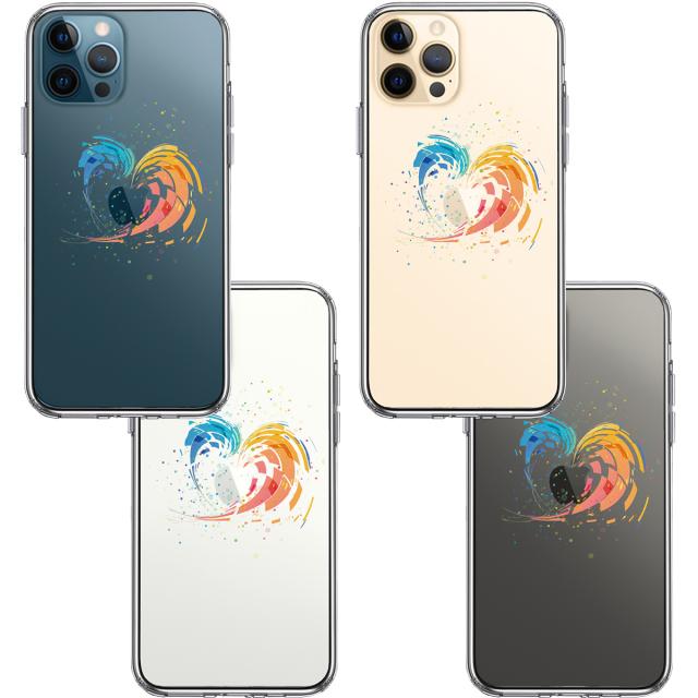 iPhone12Pro ケース クリア 幾何学 ハート スマホケース 側面ソフト 背面ハード ハイブリッド 送料無料-1