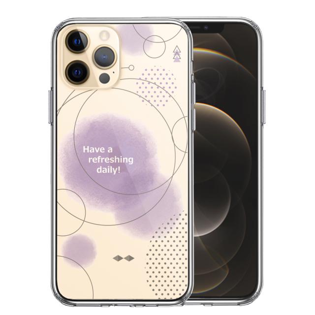 iPhone12Pro ケース クリア 幾何学 パープル スマホケース 側面ソフト 背面ハード ハイブリッド 送料無料-0