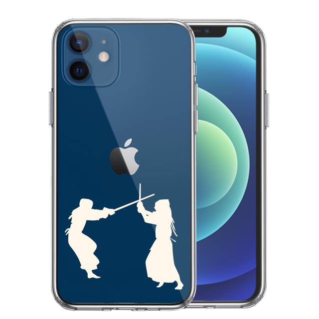 iPhone12mini ケース クリア 剣道 ホワイト スマホケース 側面ソフト 背面ハード ハイブリッド 送料無料-0
