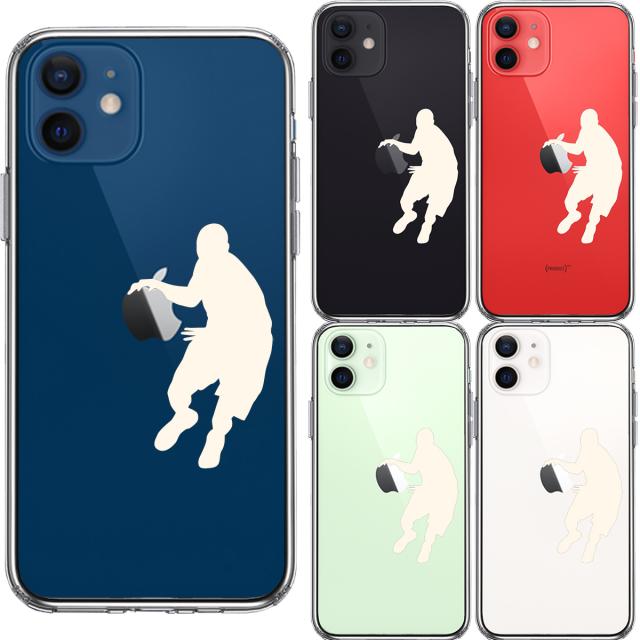 iPhone12 ケース クリア バスケット ドリブル ホワイト スマホケース 側面ソフト 背面ハード ハイブリッド 送料無料-1