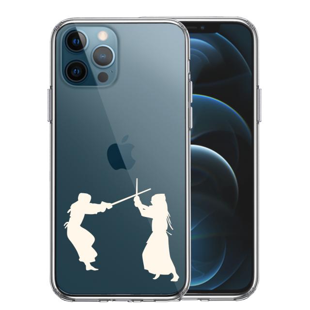 iPhone12Pro ケース クリア 剣道 ホワイト スマホケース 側面ソフト 背面ハード ハイブリッド 送料無料-0
