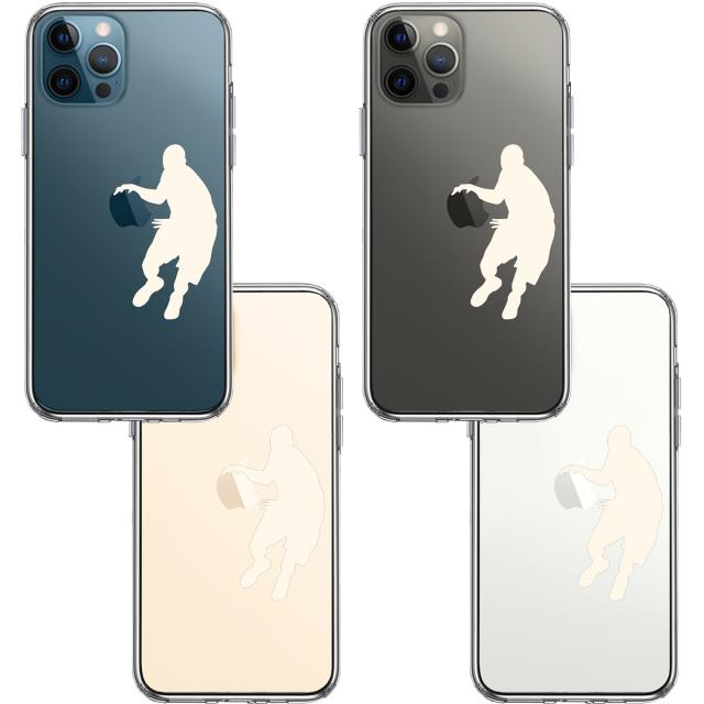 iPhone12Pro ケース クリア バスケット ドリブル ホワイト スマホケース 側面ソフト 背面ハード ハイブリッド 送料無料-1