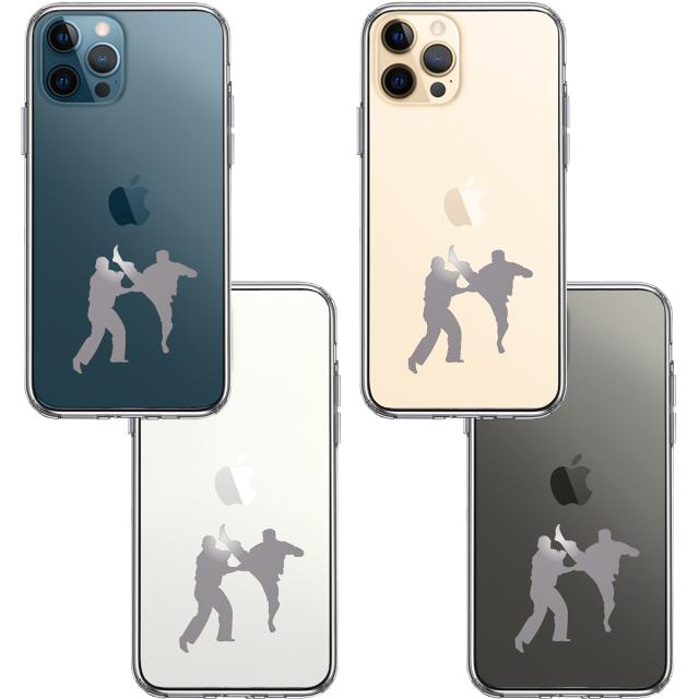 iPhone12Pro ケース クリア 空手２ グレー スマホケース 側面ソフト 背面ハード ハイブリッド 送料無料-1