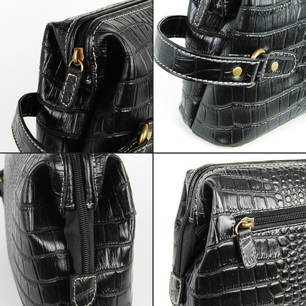 クロコダイル型押し牛革ダレスセカンドバッグ AN-1002K 軽量ソフトレザーポーチ MACLAREN.co 送料無料-2