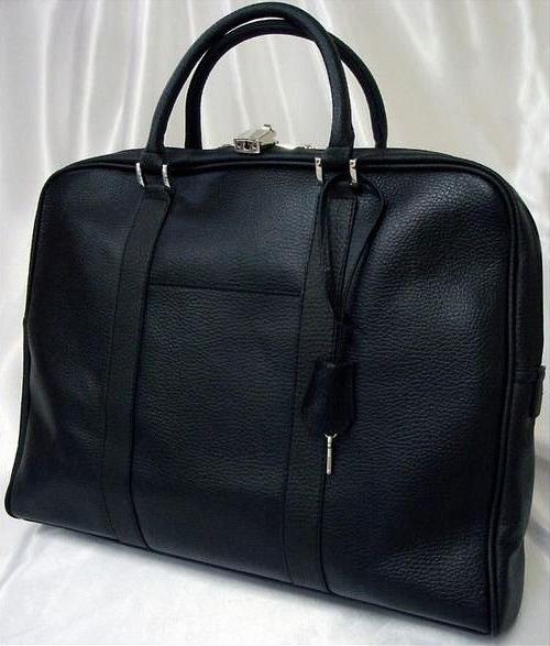 エンボス加工牛床革ビジネスバッグ AN-85BK 南京錠付ブリーフケース MOMO 送料無料-3