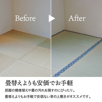 カーペット 純国産 い草 江戸間1畳 約88×176cm 上敷き 上質ない草で作った カーペット 双目織 白浜 送料無料-1