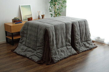 こたつ布団 グレー 約205×235cm 洗える ハイタイプ シンプル ツイード調 バラン ハイタイプ 送料無料-9