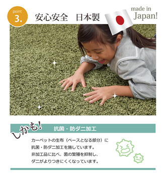 ラグ 新生活日本製ラグ カーペット 約180cm 丸 防炎 抗菌 防臭 防ダニ シャギー タフト 国産 無地 シャンゼリゼ 送料無料-3