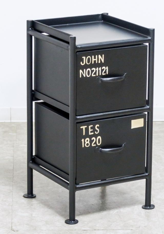 使うと雰囲気の良くなるスチールチェスト ienowa 縦型2杯引出チェスト MSG BK 送料無料-2