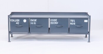 使うと雰囲気の良くなるスチールチェスト ienowa 横型4杯引出チェスト MSG BK 送料無料-4