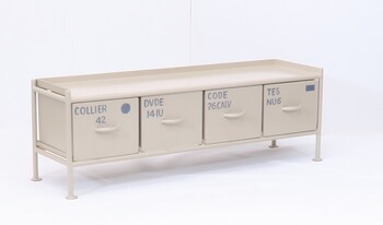 使うと雰囲気の良くなるスチールチェスト ienowa 横型4杯引出チェスト MSG BK 送料無料-5