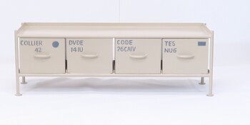 使うと雰囲気の良くなるスチールチェスト ienowa 横型4杯引出チェスト MSG BK 送料無料-6