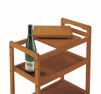 木製キッチンワゴン 天板2分割式 KWB590BR 送料無料-1