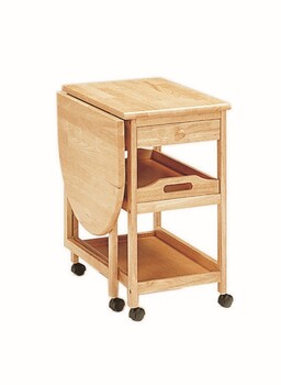 木製バタフライテーブル付きキッチンワゴン KW-415 送料無料-5