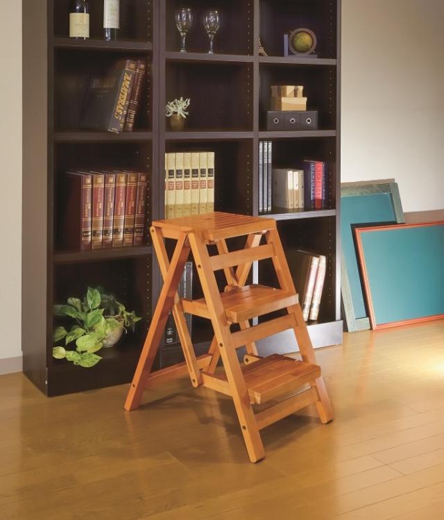 折り畳みステップチェア3段 踏み台 FST-65 BR NA 送料無料-1