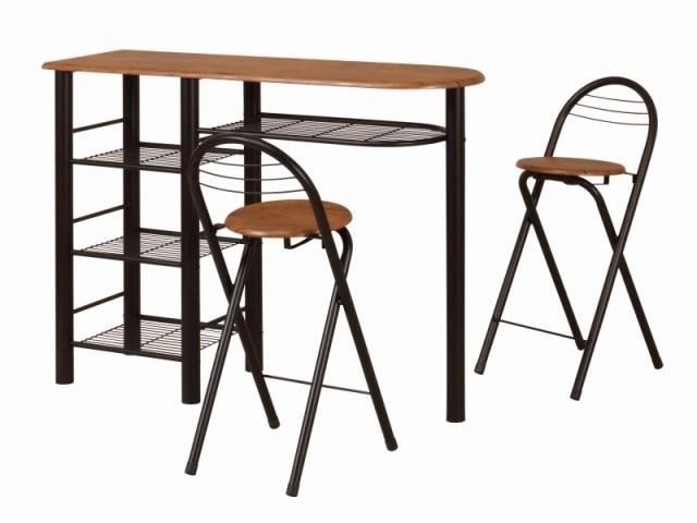 ハイテーブル ダイニング3点収納付き テーブル高さ88cm CT-1200 送料無料-9