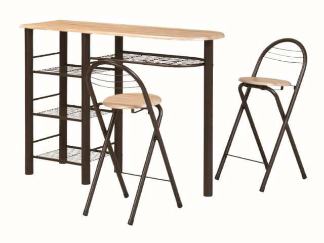 ハイテーブル ダイニング3点収納付き テーブル高さ88cm CT-1200 送料無料-8