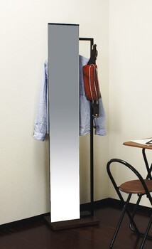 ミラー＋ハンガーで便利度UP ハンガー付ミラー NA BR HM-400 送料無料-1