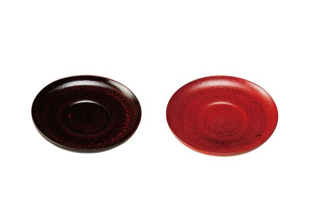 和食器 茶托 乾漆曙 根来 2個セット 送料無料-1