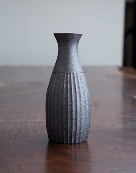 陶器酒器 鉄灰セット 送料無料-3