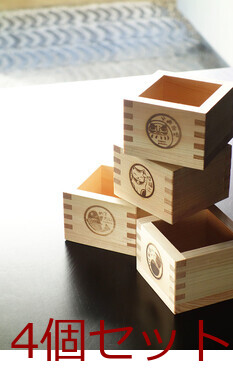 和食器 ひのき縁起枡一合 6柄 焼印付 Cool Japanキッチンインテリア日本製 4個セット 送料無料-3