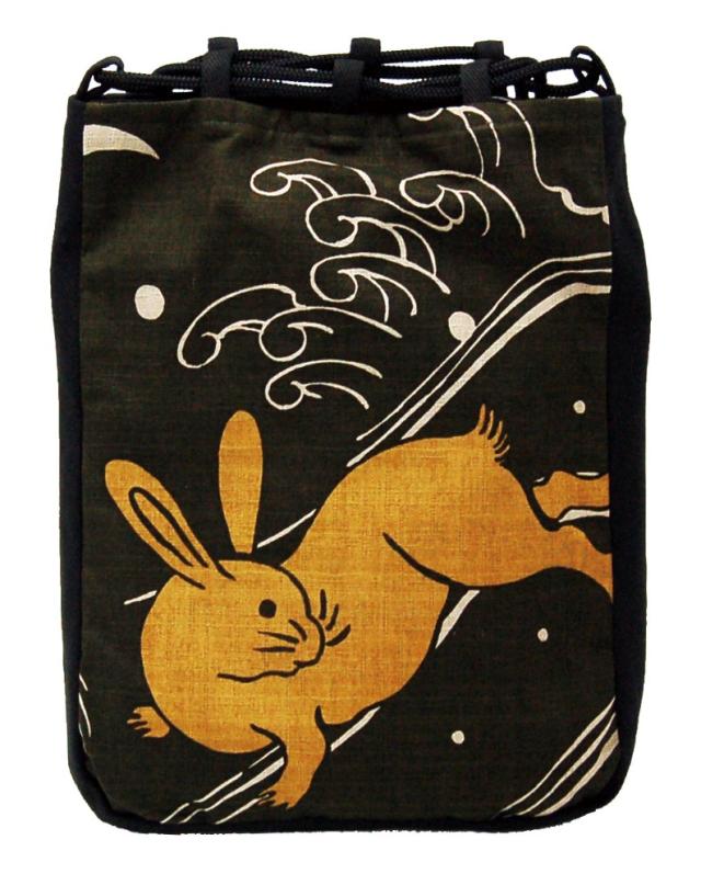 厄除け粋柄 信玄袋兎 鯉 鯰 招き猫 富士山 和柄手提げ袋 Cool Japanバッグおもしろ雑貨 送料無料-2