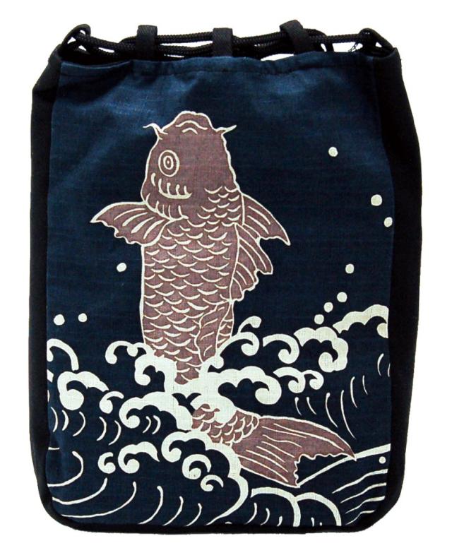 厄除け粋柄 信玄袋兎 鯉 鯰 招き猫 富士山 和柄手提げ袋 Cool Japanバッグおもしろ雑貨 送料無料-3