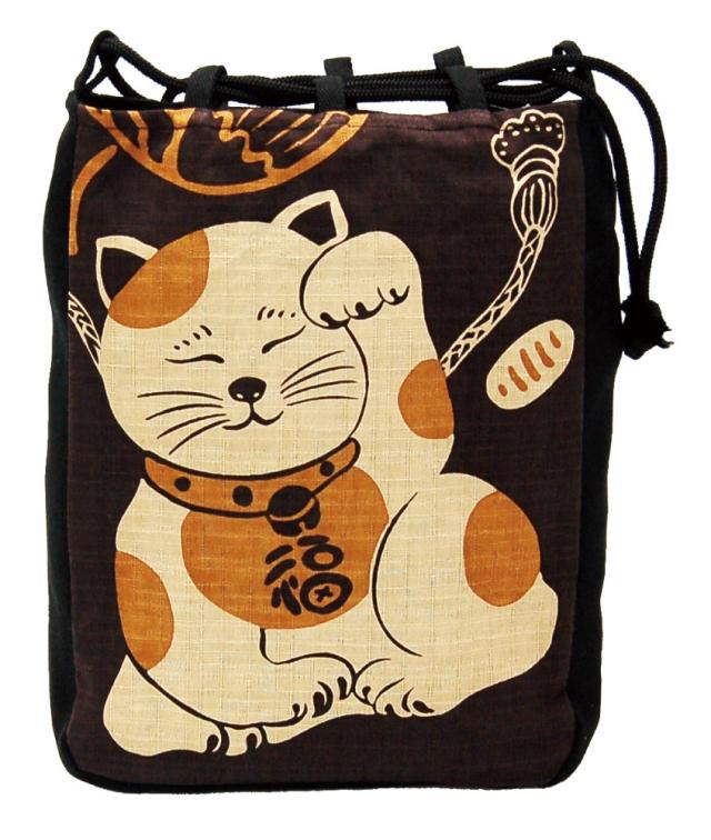 厄除け粋柄 信玄袋兎 鯉 鯰 招き猫 富士山 和柄手提げ袋 Cool Japanバッグおもしろ雑貨 送料無料-5