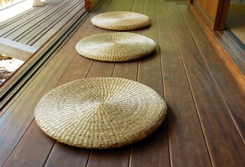 シーグラス円座　中　インテリア雑貨什器 店舗備品 サイン畳のように爽やか 4セット 送料無料-1