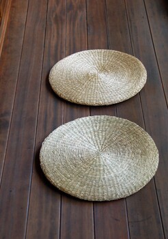 シーグラス円座　中　インテリア雑貨什器 店舗備品 サイン畳のように爽やか 4セット 送料無料-5