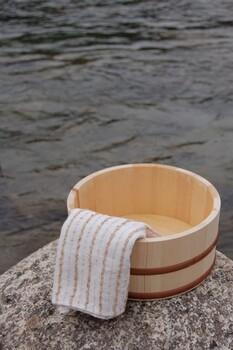 天然木 湯桶 口厚 バス雑貨 送料無料-1