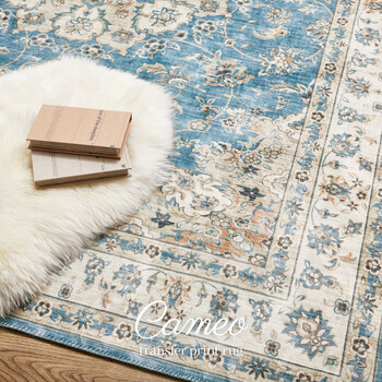 ラグ 転写プリントラグ 約190×240cm 洗濯機OK 滑りにくい加工付き ホット対応 カメオ 送料無料-1