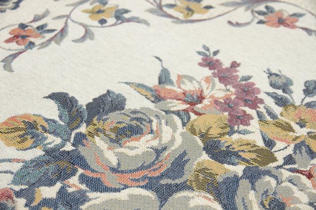 ラグ 撥水加工付き ゴブランシェニールラグ 約185×185cm 手洗いOK ブーケ グレー 送料無料-6