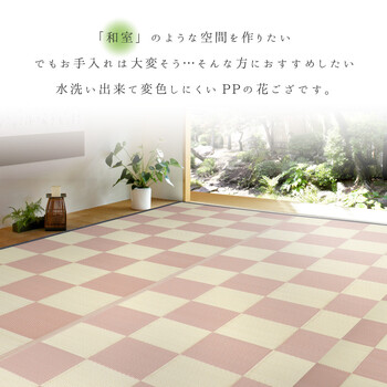 ラグ い草風 PPラグ 江戸間8畳 抗菌 防臭 水洗いOK 倉間 ベージュ 送料無料-0