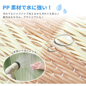 ラグ い草風 PPラグ 江戸間8畳 抗菌 防臭 水洗いOK 倉間 ベージュ 送料無料-2