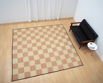 ラグ い草風 PPラグ 江戸間8畳 抗菌 防臭 水洗いOK 倉間 ベージュ 送料無料-3