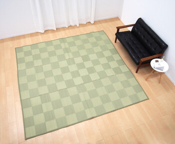 ラグ い草風 PPラグ 江戸間6畳 抗菌 防臭 水洗いOK 倉間 グリーン 送料無料-3