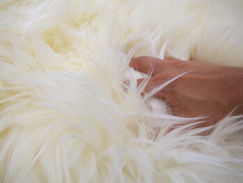 ムートンフリース 約60×130cm 長毛 厚手 M-511-F ホワイト 送料無料-4