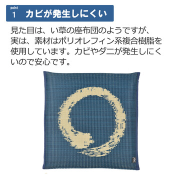PO織込座布団円相 えんそう ブルー 約55×55cm 2セット 送料無料-5