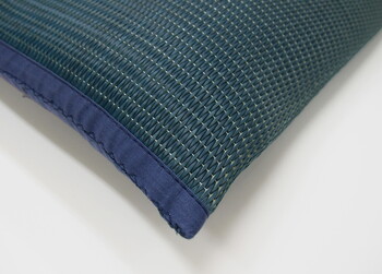 PO織込座布団円相 えんそう ブルー 約55×55cm 2セット 送料無料-1