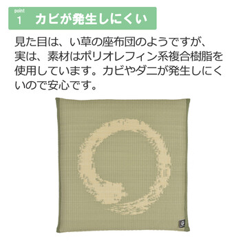 PO織込座布団 円相 えんそう グリーン 約55×55cm 2セット 送料無料-2