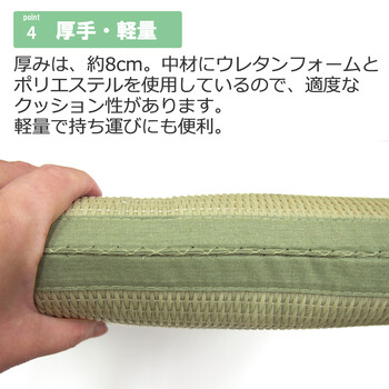PO織込座布団 円相 えんそう グリーン 約55×55cm 2セット 送料無料-5