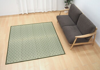 国産柄上敷き 本間8畳　花ござ ダイヤ 送料無料-2