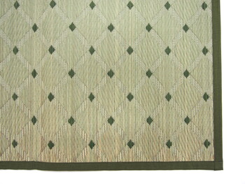 国産柄上敷き 本間8畳　花ござ ダイヤ 送料無料-5