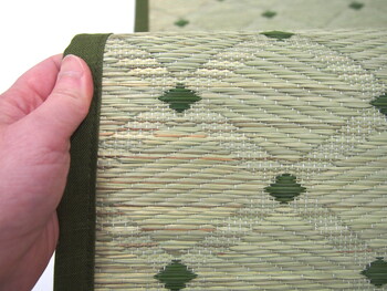 国産柄上敷き 本間8畳　花ござ ダイヤ 送料無料-6