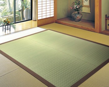 ラグ 国産 い草ラグ 裏貼有約191×191 カーペット 裏貼無 裏貼有 吉兆 ナチュラル 送料無料-1