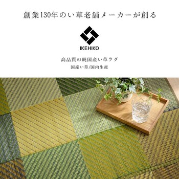 ラグ 純国産 国産 日本製 い草 抗菌防臭 自然素材 モダン DXカラフルブロック 約191×250cm 送料無料-3